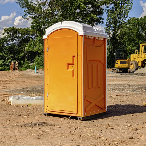 how often are the portable restrooms cleaned and serviced during a rental period in Rio Blanco County Colorado